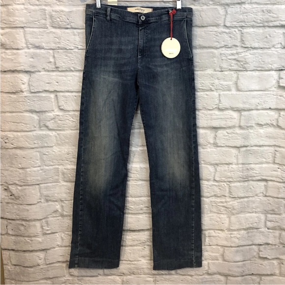 NWT Anthropologie Ottod'Ame Denim 29x35" Wide Leg Hi-Rise Blue Jeans - Picture 1 of 12